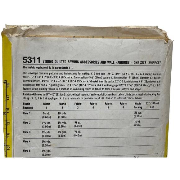 Simplicity 5311 Quilted Sewing Accessories & Wall Hangings Sewing Pattern Uncut - Picture 5 of 6